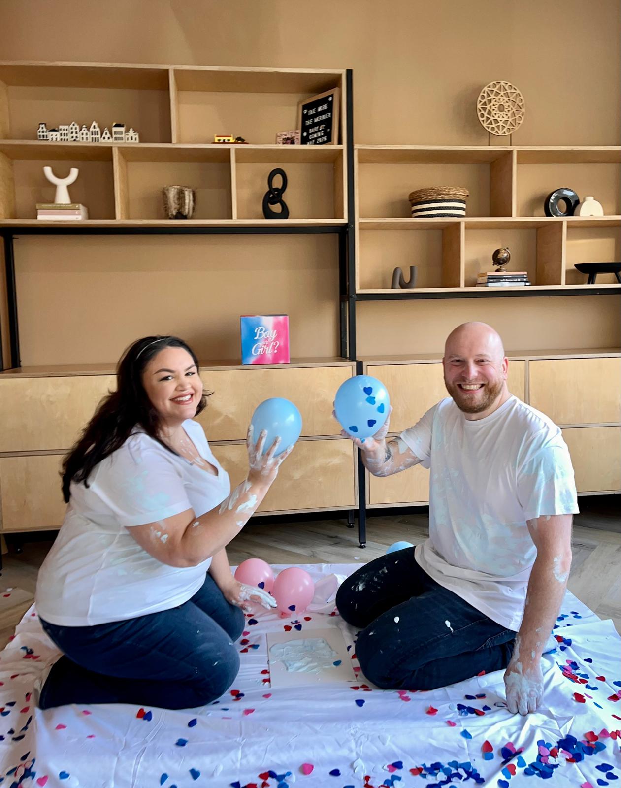 Gender reveal for Evan